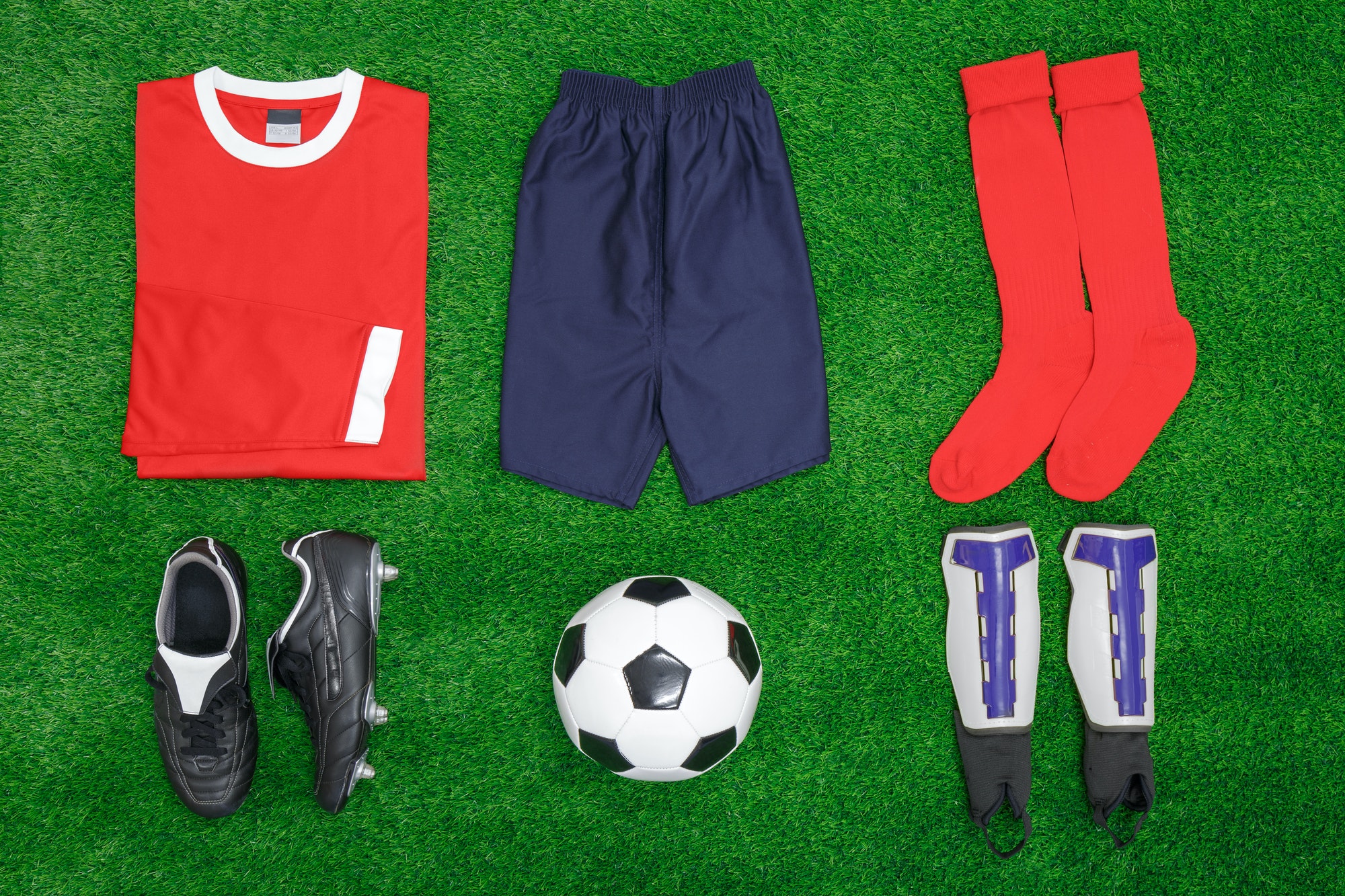 Football Soccer flat lay
