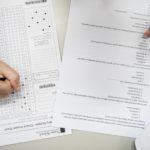 Student doing the test exam
