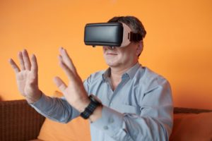 Businessman Communicating in Metaverse