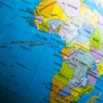 Africa countries on the globe map.