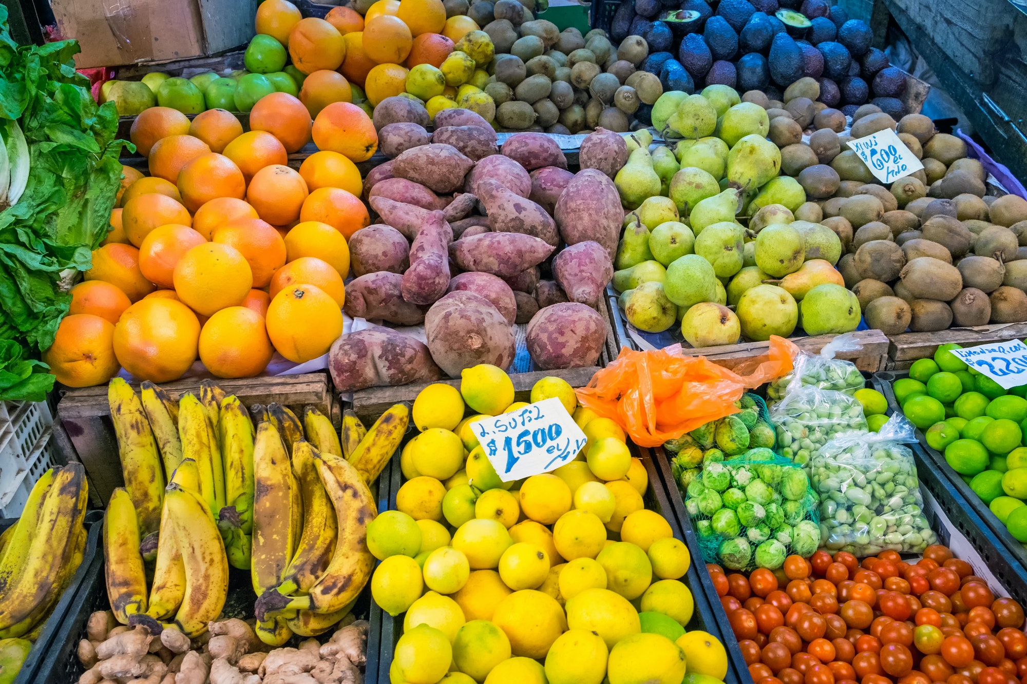 Fruits and vegetables for sale