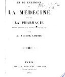 De l’enseignement et de l’exercice de la médecine et de la pharmacie, discours prononcé à la Chambre des Pairs en 1847