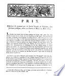Prix ​​distribués et annoncés par la Société Royale de Médecine, dans sa séance publique, tenue au Louvre le Mardi 11 mars 1783