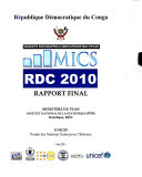 République démocratique du Congo, enquête par grappes à indicateurs multiples : MICS RDC 2010 : rapport final