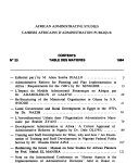 Etudes administratives africaines