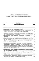 Etudes administratives africaines