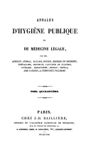 Annales d’hygiène publique et de médecine légale