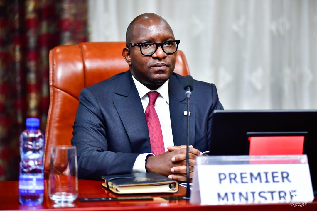 Le Premier ministre Sama Lukonde le 11/07/2022 lors de la 2e réunion d'évaluation de l'état de la mise en oeuvre des réformes et assignations ministérielles en matière de climat des affaires en RDC. <br />Présidence RDC