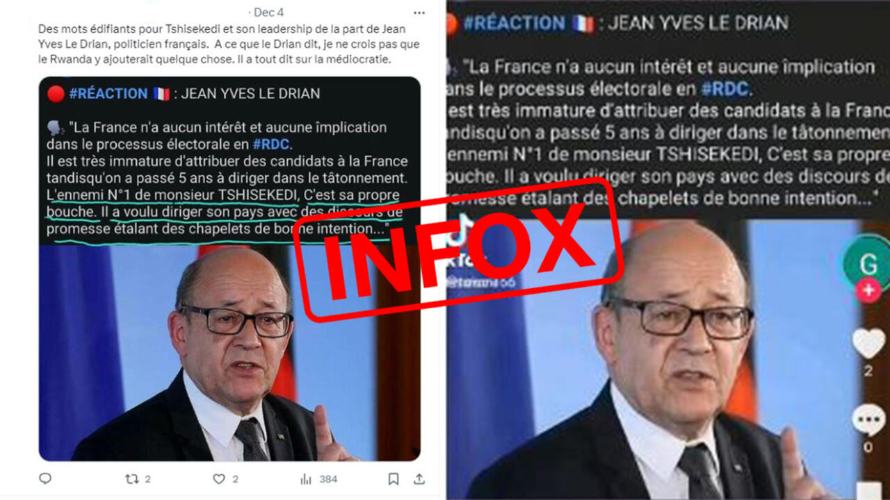Campagne électorale en RDC: des propos attribués à tort à Jean-Yves Le Drian