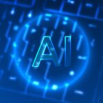 Neon AI on a keyboard