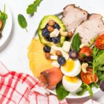 Le Régime Cétogène: Keto diet plate on white table