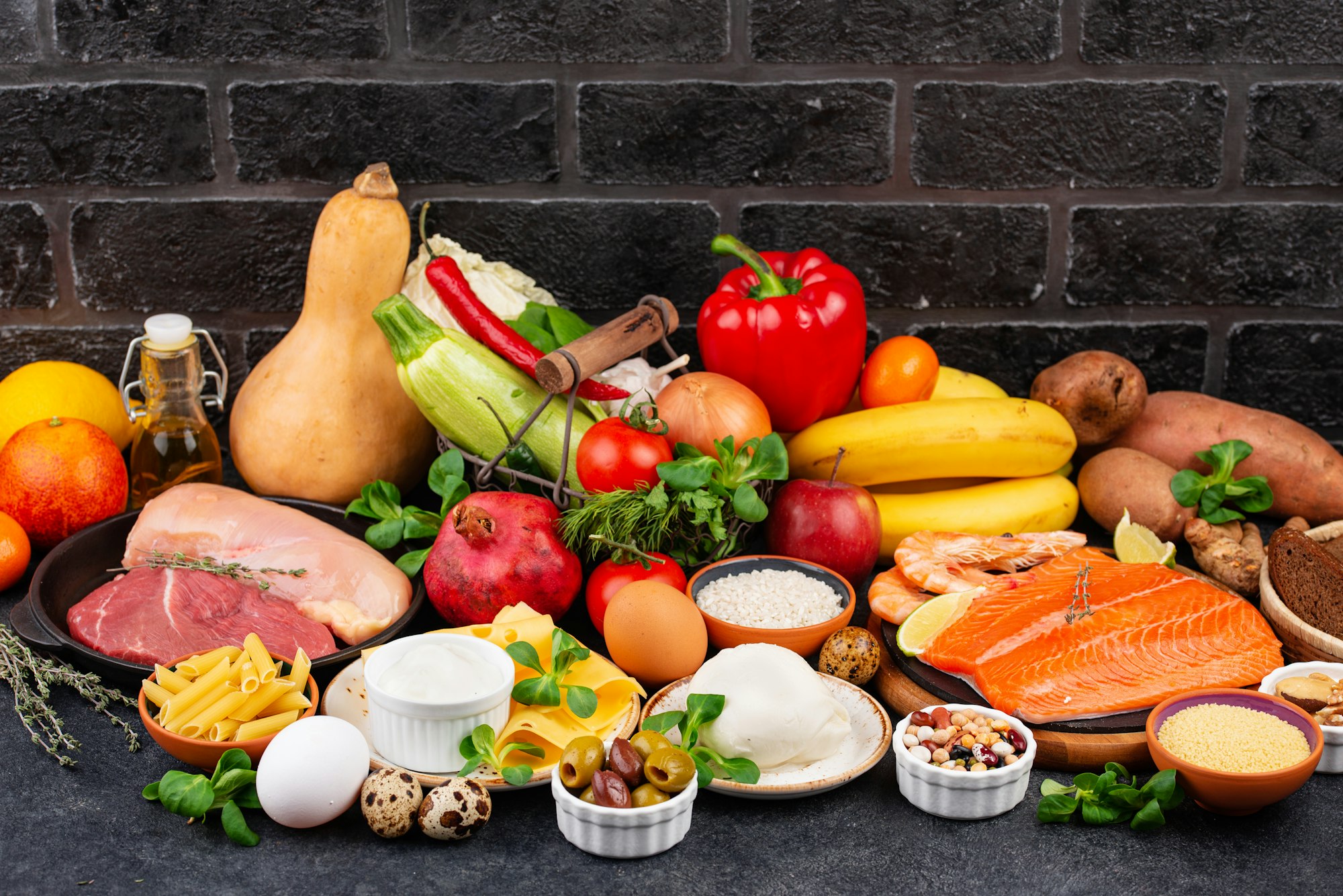 Regime durable: Mediterranean diet. Healthy balanced food