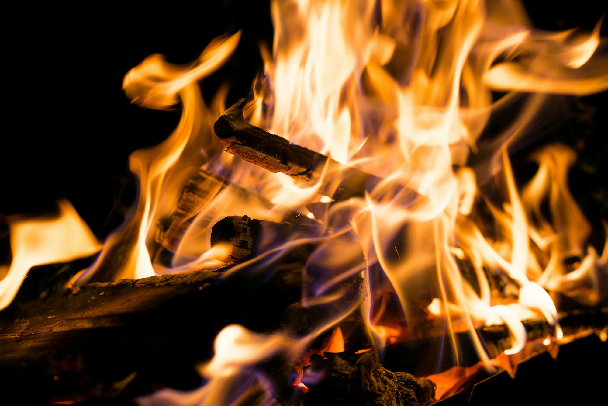 flames and sparks of fire
