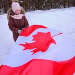 Girl with Canadian flag