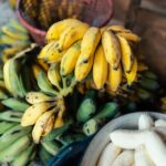 cultivated banana for processing ,Banana in the hand of the seller