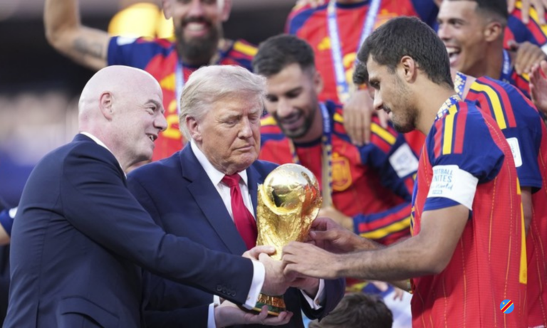 Trump personally presents World Cup trophy to Spain