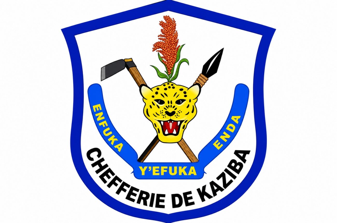 Blason de la chefferie de Kaziba, restauré pour améliorer sa lisibilité.
